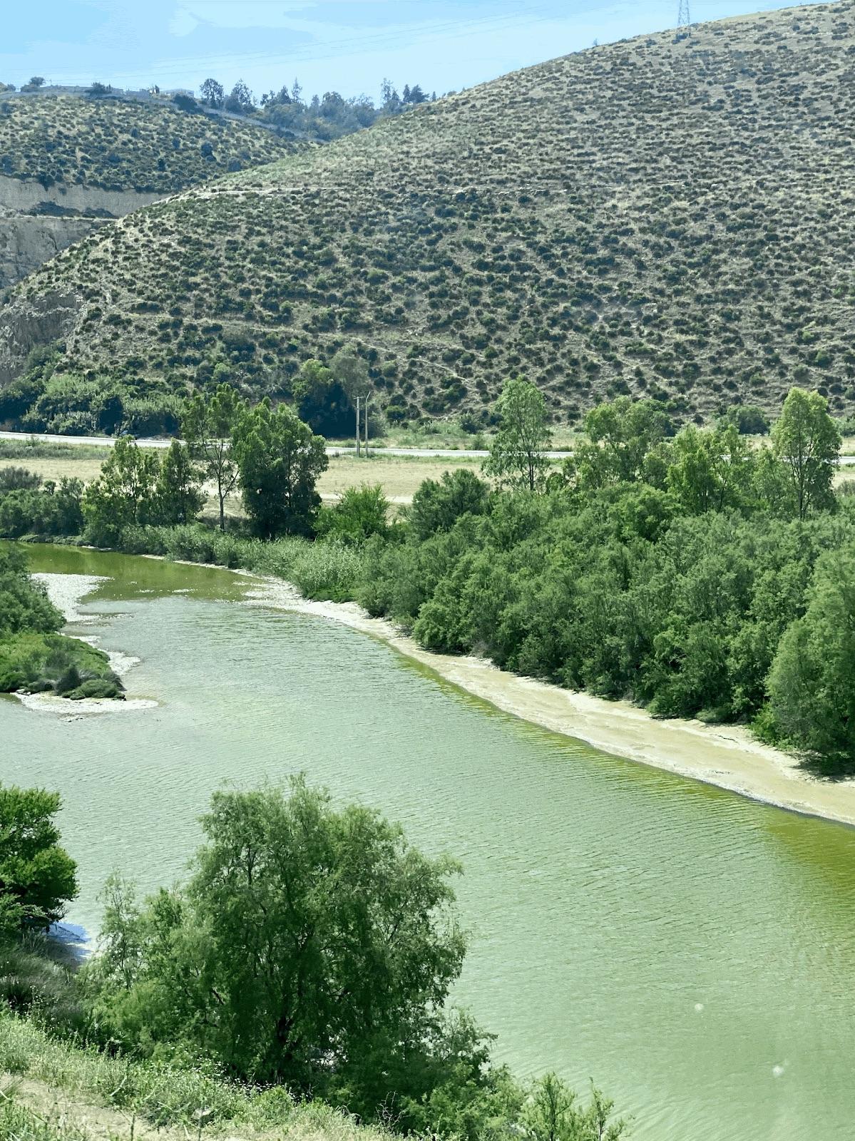 The serene inland banks of the Bouregreg River.