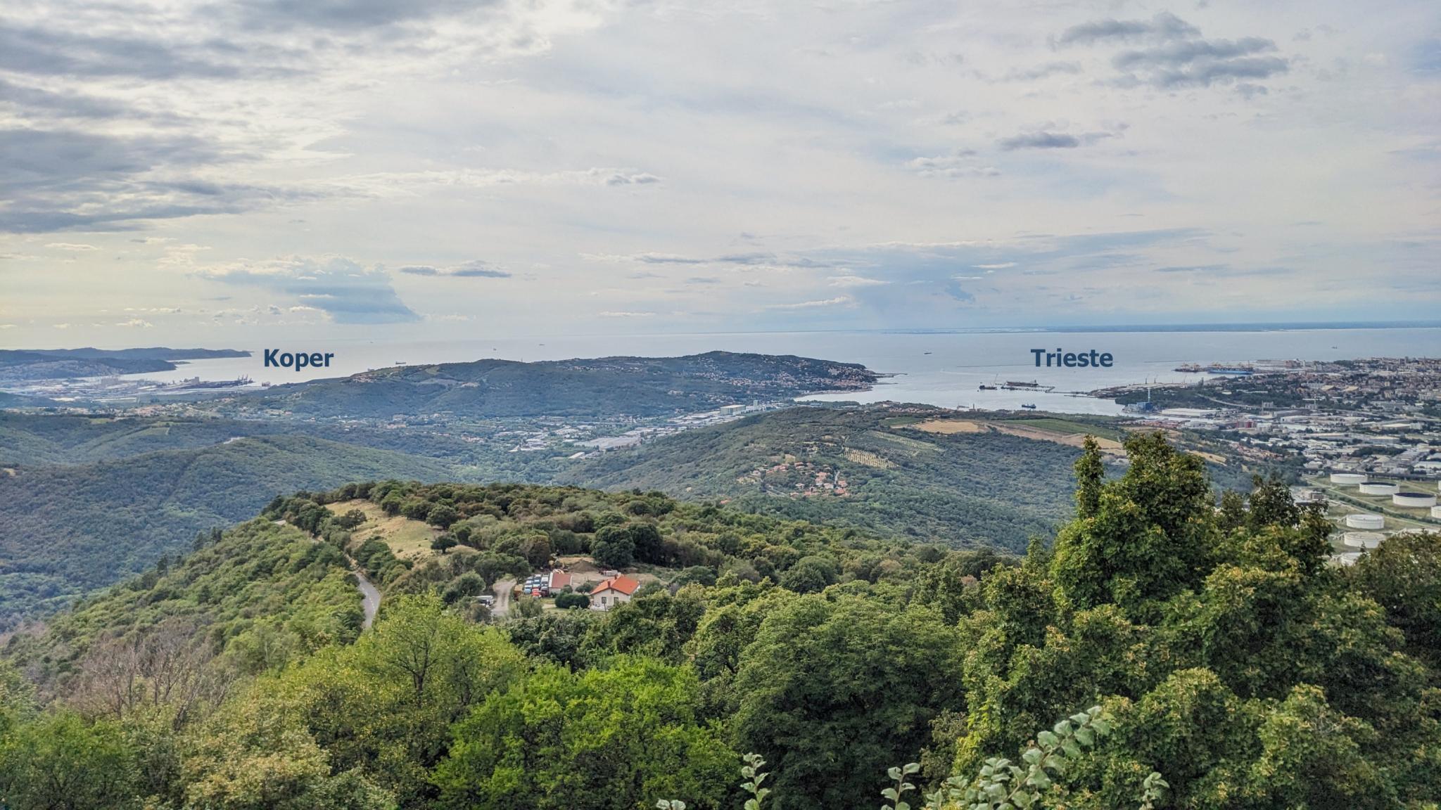 Fig. 1: Koper and Trieste as seen from Socerb Castle, Slovenia. (Source: Author)