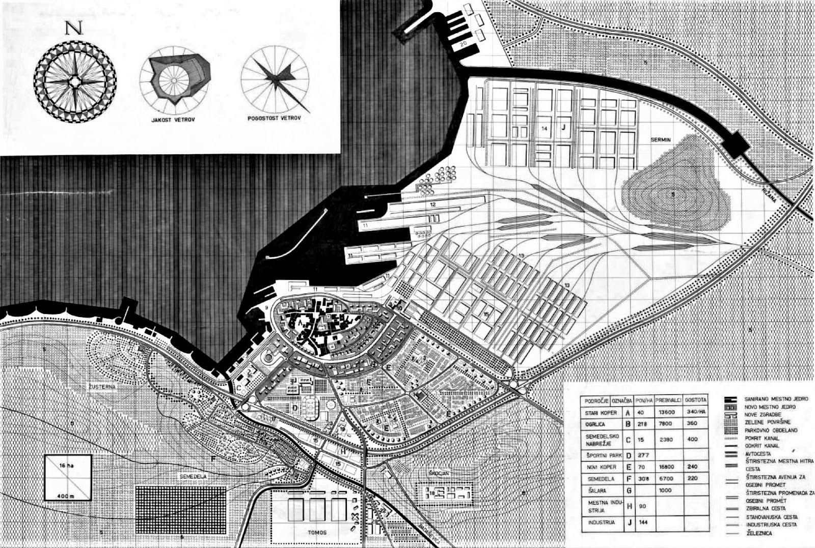  Fig. 3: The General Plan of the City of Koper (1963) by architect Edo Mihevc ensured that the development of the city and the new port were compatible. (Source: Regional Archives Koper, SI_PAK/0865)