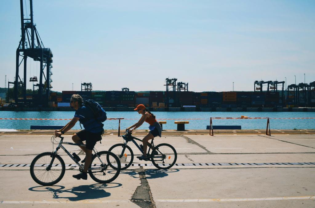 Cyclists in Port Area