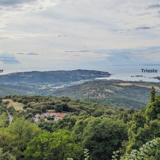 Koper and Trieste as seen from Sorcerb Castle, Slovenia.