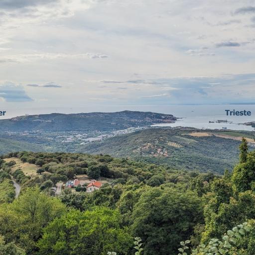 Koper and Trieste as seen from Sorcerb Castle, Slovenia.