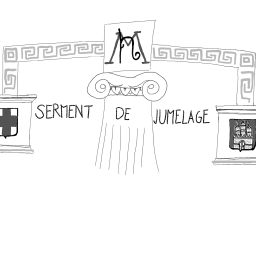 Serment de Jumelage, sketch of the original pledge of 1958 (Source: Eliane Schmid, 28.02.2025).